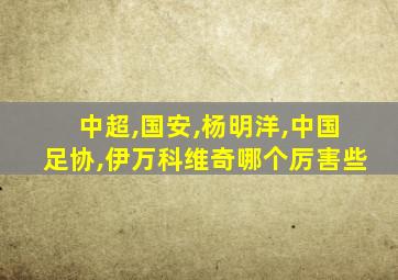 中超,国安,杨明洋,中国足协,伊万科维奇哪个厉害些